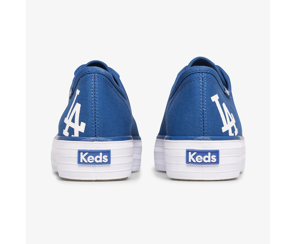 Πανινα Παπουτσια Γυναικεια - Keds Triple Kick Mlb® - Μπλε - DWVIN1562